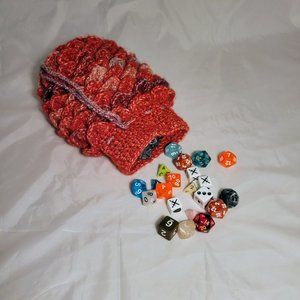 Agate Dragon Scale Egg Dice Bag | D&D | Crochet Pouch | Large
